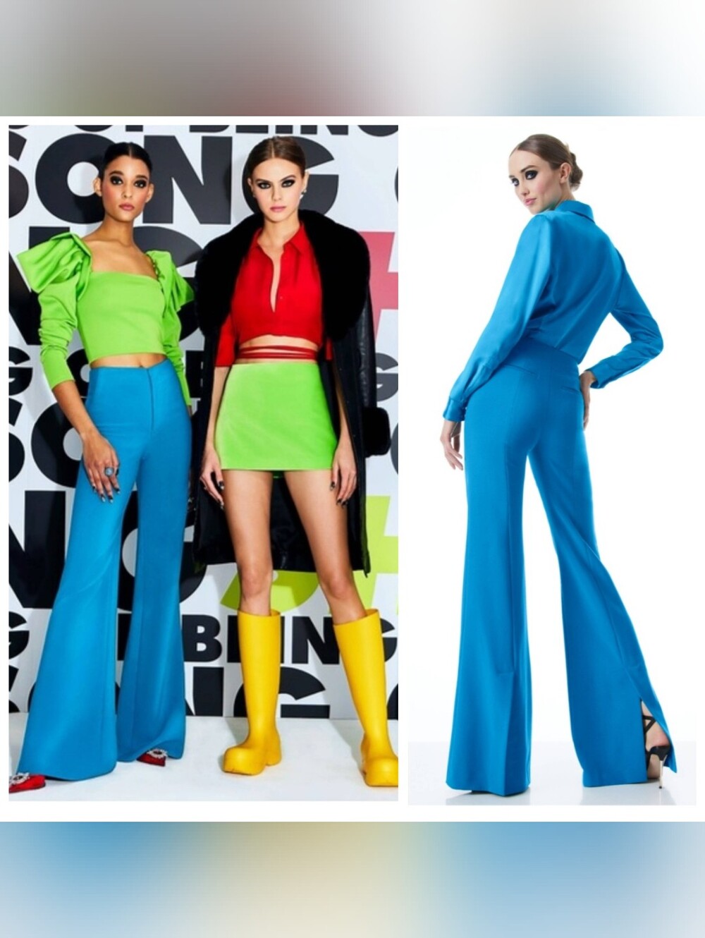 Alice + Olivia paula high waisted pant with back slit size 0